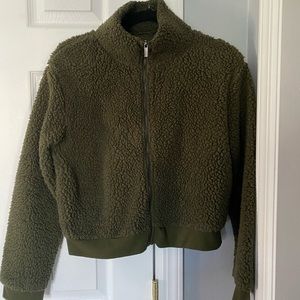 Cotton on green crop Sherpa jacket